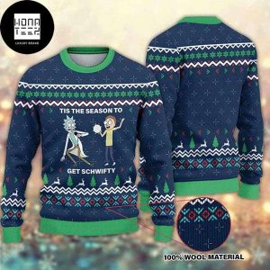 Rick and Morty Tis The Season To Get Schwifty Xmas Gifts 2023 Ugly Christmas Sweater