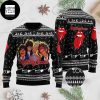 Rolling Stones Band Draw Caricatures And Monkey Crazy 2023 Ugly Christmas Sweater