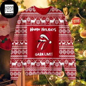 Rolling Stones Happy Holidays Grrr Live 2023 Ugly Christmas Sweater