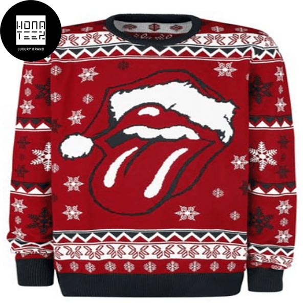 Rolling Stones X Santa Hat 2023 Ugly Christmas Sweater