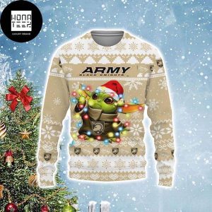 Star Wars Army Black Knights Baby Yoda Santa Hat 2023 Ugly Christmas Sweater