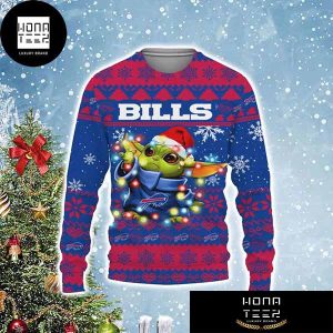 Star Wars Buffalo Bills Baby Yoda Light Up 2023 Ugly Christmas Sweater