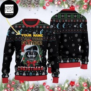 Star Wars Darth Vader Signature I’m Your Father Personalized Snowflakes Black 2023 Ugly Christmas Sweater