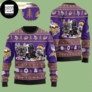 Star Wars Minnesota Vikings Purple Cute 2023 Ugly Christmas Sweater