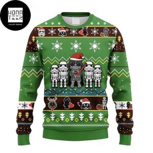 Star Wars Santa Darth Vader And Strormtrooper 2023 Ugly Christmas Sweater