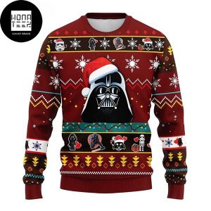 Star Wars Santa Darth Vader Santa Hat Pattern 2023 Ugly Christmas Sweater