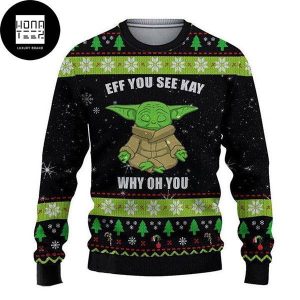 Star Wars Yoda EFF YOU SEE KAY Funny 2023 Ugly Christmas Sweater