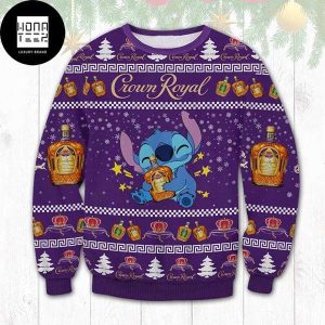 Stitch Hug Crown Royal 2023 Ugly Christmas Sweater