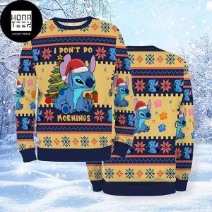 Stitch I Dont Do Mornings 2023 Ugly Christmas Sweater