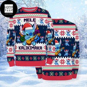 Stitch Play Guitar Mele Kalikimaka 2023 Ugly Christmas Sweater