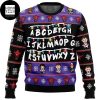 Stranger Things Alphabet Red And White 2023 Ugly Christmas Sweater