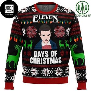 Stranger Things Eleven Days of Christmas 2023 Ugly Christmas Sweater