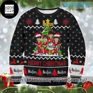 The Beatles Meme Singing Christmas Tree 2023 Ugly Christmas Sweater