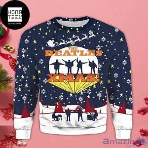 The Beatles Xmas Snow Blue 2023 Ugly Christmas Sweater