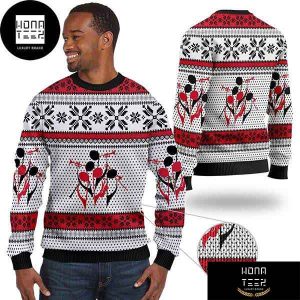 Trumpet With Music Notes Black And Red 2023 Ugly Christmas Sweater