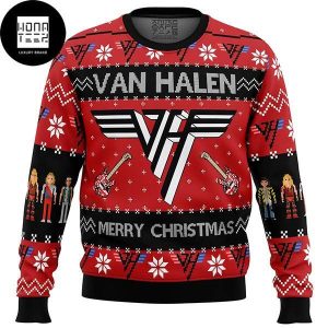 Van Halen Logo Merry Christmas 2023 Ugly Christmas Sweater