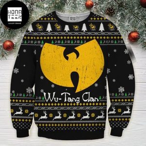 Wu Tang Clan Logo Signature Christmas Tree 2023 Ugly Christmas Sweater