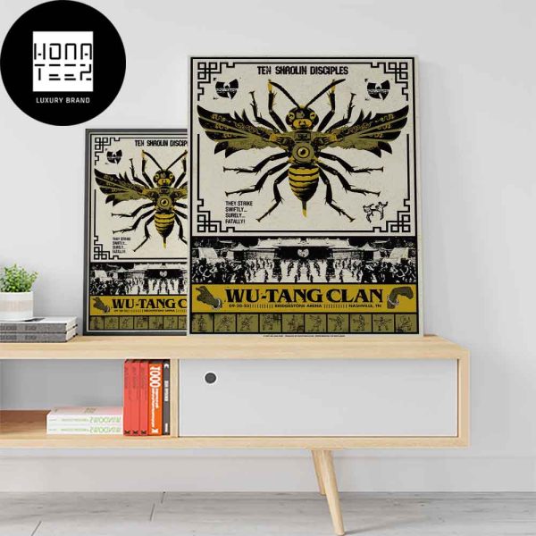 Wu Tang Clan The NY State of Mind Tour 2023 Bridgestone Arena Nashville TN 20 September 2023 Home Decor Poster Canvas