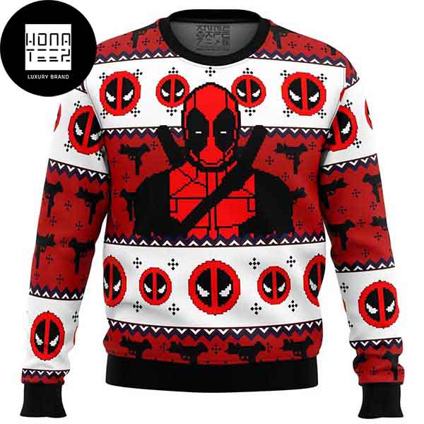 Deadpool With Logo Signature 2023 Ugly Christmas Sweater