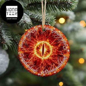 Eye Of Sauron The Lord Of The Rings White Words 2023 Christmas Ornament