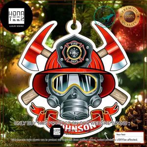 Firefighter Mask Logo Your Name 2023 Christmas Tree Ornament