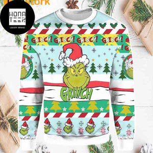 Grinch Santa With Christmas Tree Pattern 2023 Ugly Christmas Sweater
