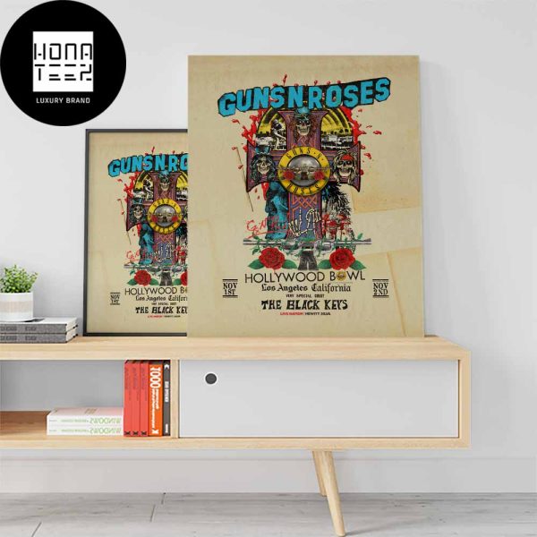 Guns N Roses Hollywood Bowl Los Angeles California November 1st-2nd 2023 Fan Gifts Home Decor Poster Canvas