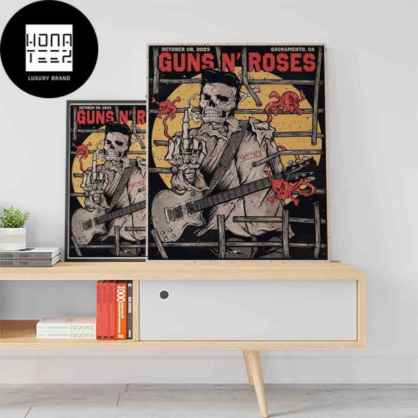 Guns N Roses Sacramento California October 09 2023 AfterShock Fan Gifts Home Decor Poster Canvas