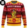 Harry Potter Gryffindor House Logo And Snowflake 2023 Ugly Christmas Sweater