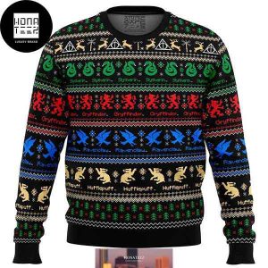 Harry Potter Hogwarts Houses Logo 2023 Ugly Christmas Sweater