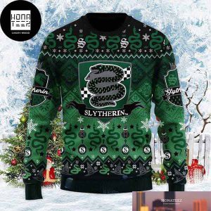 Harry Potter Slytherin Round The Christmas Tree 2023 Ugly Christmas Sweater