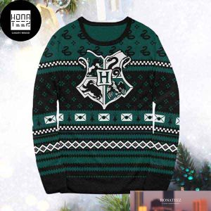 Harry Potter Slytherin Xmas Patterns Green 2023 Ugly Christmas Sweater