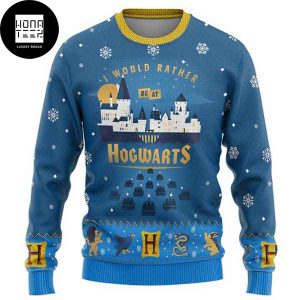 Harry Potter Would Rather Be At Hogwarts 2023 Ugly Christmas Sweater