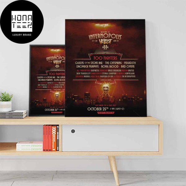 Hellfest Open Air Festival Welcome To Infernopolis ⁣27-30 June 2024 Fan Gifts Home Decor Poster Canvas