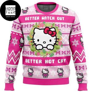 Hello Kitty Better Watch Out Better Not Cry 2023 Ugly Christmas Sweater