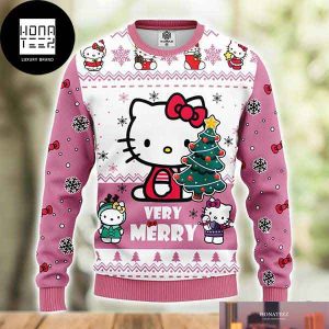Hello Kitty Very Merry Christmas Tree 2023 Ugly Christmas Sweater