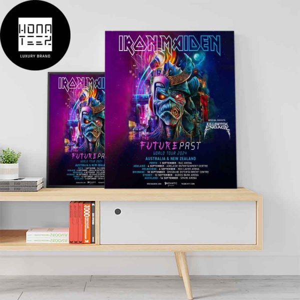 Iron Maiden Future Past World Tour 2024 Australia And New Zealand Fan Gifts Home Decor Poster Canvas