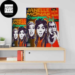 Janelle Monae Champagne Shit Remix Feat Latto And Quavo Fan Gifts Home Decor Poster Canvas