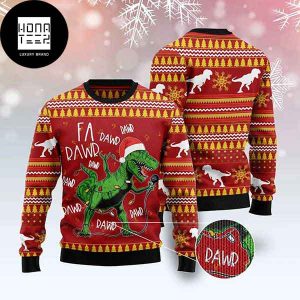 Jurassic Park Farawr Dinosaur Santa Hat Gifts Xmas 2023 Ugly Christmas Sweater