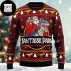 Jurassic Park Skeleton Pattern Black And White 2023 Ugly Christmas Sweater