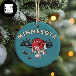 M&M Minnesota Red Play Hockey 2023 Christmas Ornament