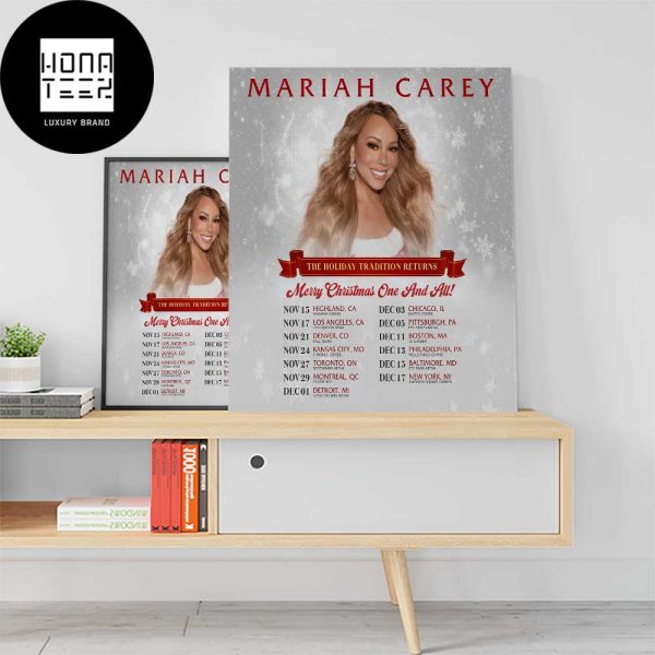 Mariah Carey Merry Christmas One And All The Holiday Tradition Returns 2023 Fan Gifts Home Decor Poster Canvas