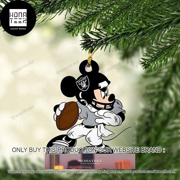 Mickey Mouse X Las Vegas Raiders 2023 Christmas Ornament - Honateez