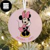 Minnie Mouse Cute With Santa Hat Holiday Customized Name And Year 2023 Christmas Ornament