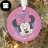 Minnie Mouse Cute With Santa Hat Holiday Customized Name And Year 2023 Christmas Ornament