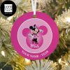 Minnie Mouse Head in Hands Customized Name And Year 2023 Christmas Ornament