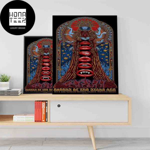 Queens Of The Stone Age October 02 2023 Veterans Memorial Coliseum Portland OR Fan Gifts Home Decor Poster Canvas