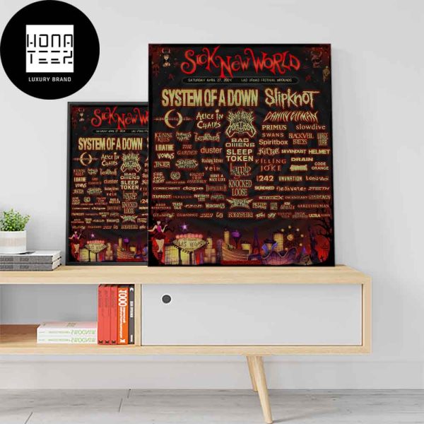 Sick New World Las Vegas Festival Grounds April 27 2024 Nevada Fan Gifts Home Decor Poster Canvas