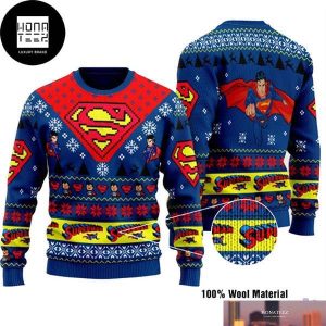 Superman Logo Chibi Signature Xmas Gifts 2023 Ugly Christmas Sweater