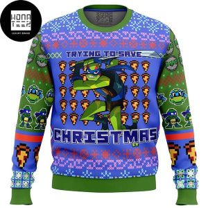 TMNT Leonardo Rise of the Teenage Mutant Ninja Turtles 2023 Ugly Christmas Sweater